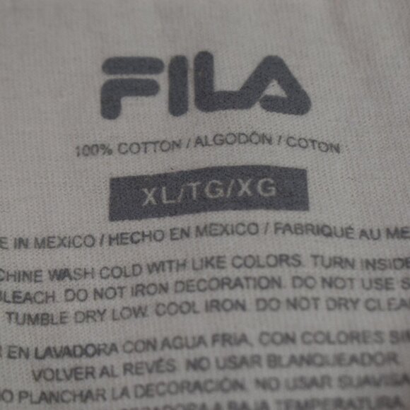 Fila Shirt XL Mens Vintage Graphic Print Tee 90s Y2K Retro 100% Cotton Crew Neck - Picture 4 of 5